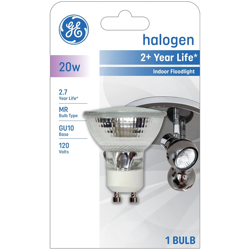 GE 84940 Bulb, 20 W, GU10 Lamp Base, MR16 Lamp, 80 Lumens, 2600 K Color Temp, 3000 hr Average Life