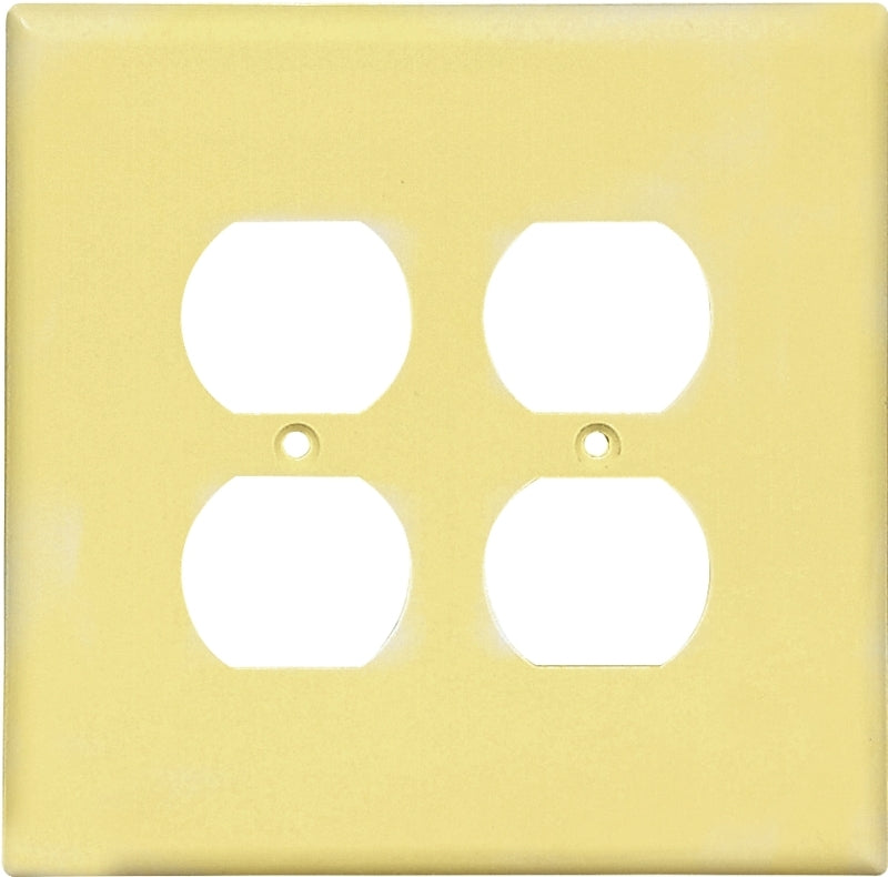 Eaton Wiring Devices 2750V-BOX Receptacle Wallplate, 5-1/4 in L, 5-5/16 in W, 2 -Gang, Thermoset, Ivory