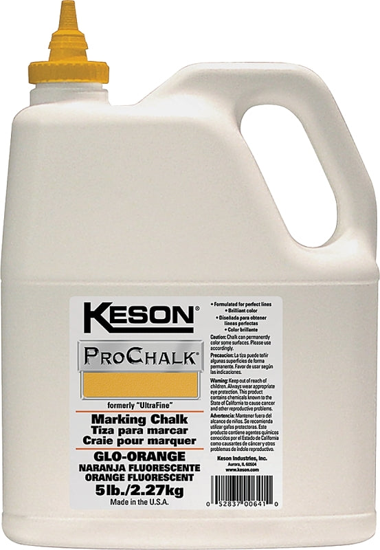Keson PROCHALK Series 105GO Marking Chalk Refill, Glow Orange
