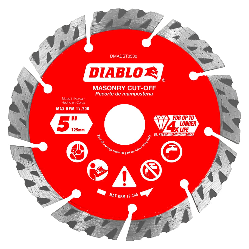 Diablo DMADST0500 Saw Blade, 5 in Dia, Segmented Rim, 1/PK