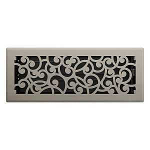 Imperial RG3361 Wonderland Design Decorative Floor Register, 12 in L, 4 in W, Steel, Brushed Nickel