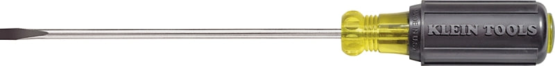 Klein Tools 601-4 Screwdriver, 3/16 in Drive, Cabinet Drive, 7-3/4 in OAL, 4 in L Shank, Rubber Handle