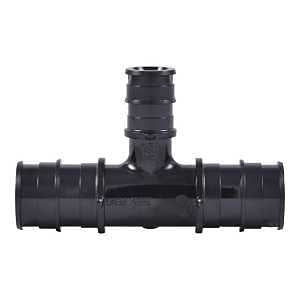 SharkBite UA412A5 Expansion Reducing Tee, 3/4 x 3/4 x 1/2 in, Barb, Polysulfone, Black, 160 psi Pressure