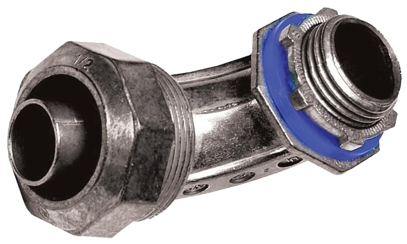 Hubbell LTZ90050R1 90 deg Liquidtight Connector, 1/2 in, Zinc