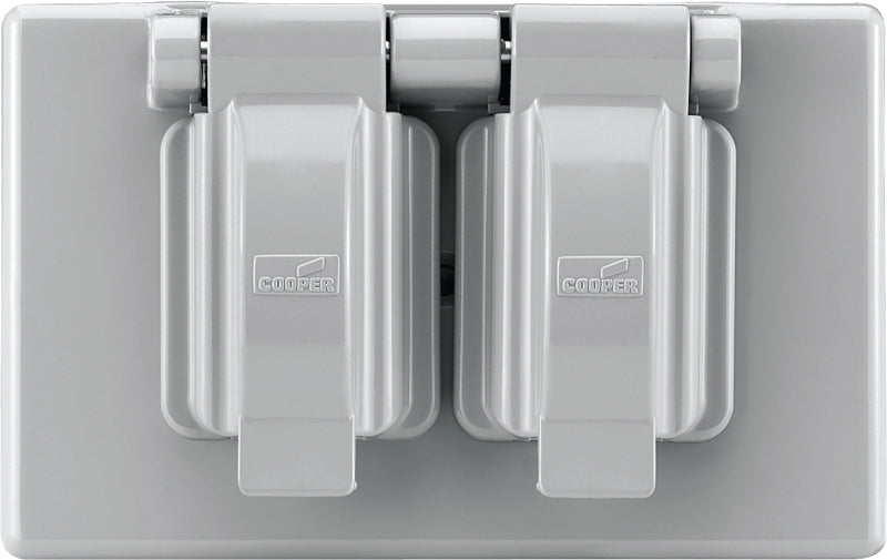 Eaton Cooper Wiring S1962 Cover, 4-9/16 in L, 2-7/8 in W, Rectangular, Thermoplastic, Gray