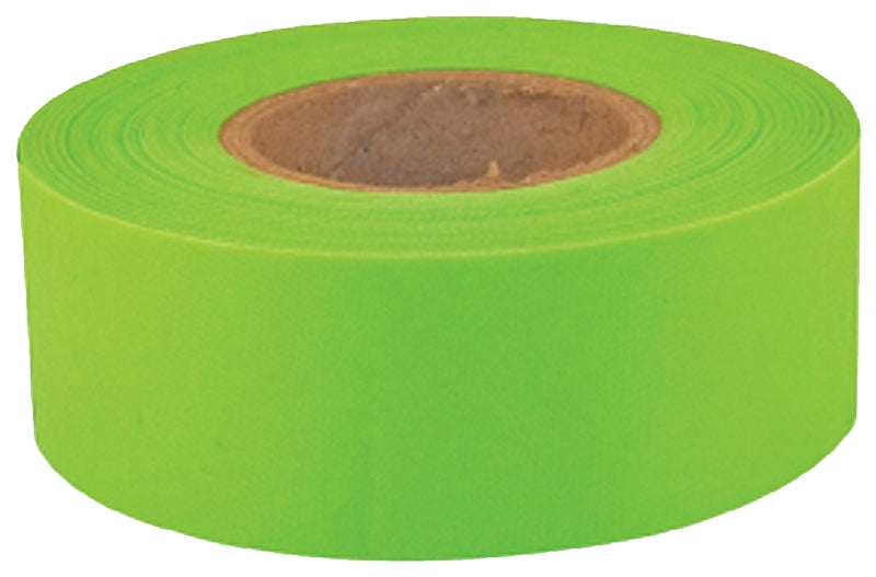 CH Hanson Sub-Zero Series 17009 Flagging Tape, 150 ft L, 1-3/16 in W, Fluorescent Lime, PVC