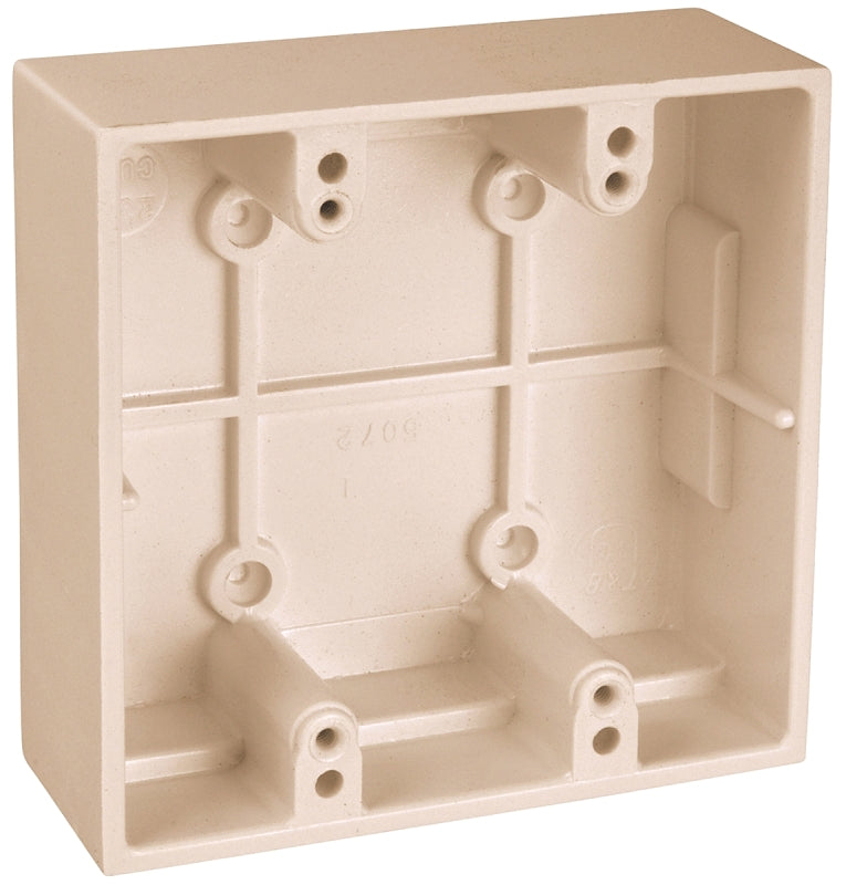 Carlon 5072-IVORY Utility Box, 2 -Gang, Plastic, Ivory, Screw Mounting