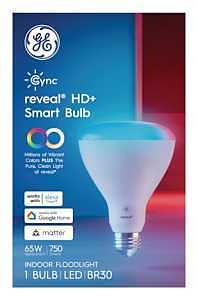 GE Cync reveal 93131801 Smart Light Bulb, 9.5 W, Wi-Fi Connectivity: Yes, App, Voice Control, Medium Lamp Base