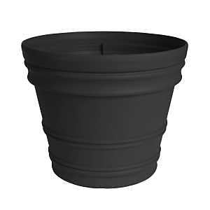 Bloem RR1600 Rim Planter, 14.7 in H, 16.6 in W, Plastic, Black