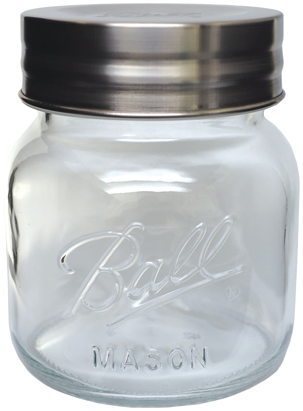 Ball 1440070017 Storage Canning Jar, 64 oz Capacity, Glass, Clear, 5-3/4 in W, 6-1/2 in H