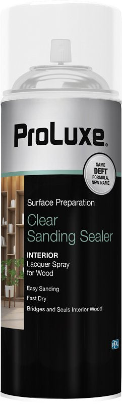 ProLuxe PLX015S/54 Sanding Sealer, Satin, Aerosol, Clear, 12 oz, Spray Bottle