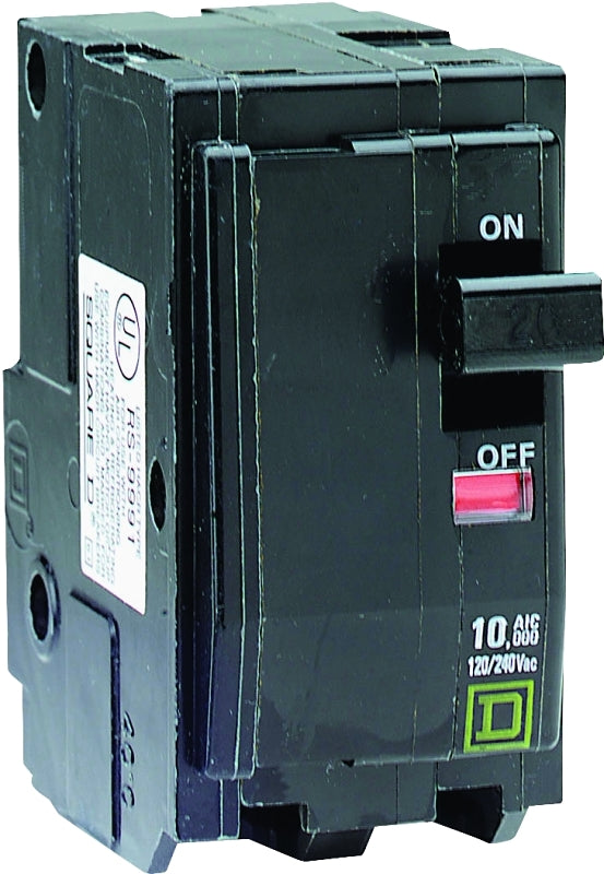 Square D QO QO260CP Circuit Breaker, Mini, 60 A, 2 -Pole, 120/240 VAC, 48 VDC, Plug Mounting, Black