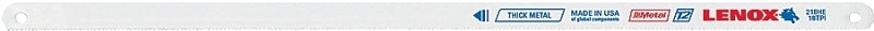 Lenox 20154S218HE Hacksaw Blade, 1/2 in W, 12 in L, 18 TPI