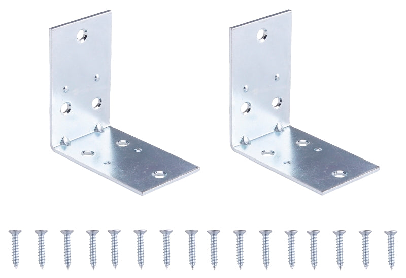 Prosource BH-606PS Corner Brace, 2-1/2 in L, 2-1/2 in W, 2-1/2 in H, Steel, Zinc-Plated, 2 mm Thick Material