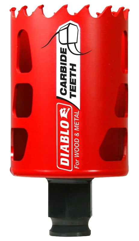 Diablo DHS1875CT GP Hole Saw, 1-7/8 in Dia, 2-3/8 in D Cutting, 3/8 in Arbor, Carbide Cutting Edge