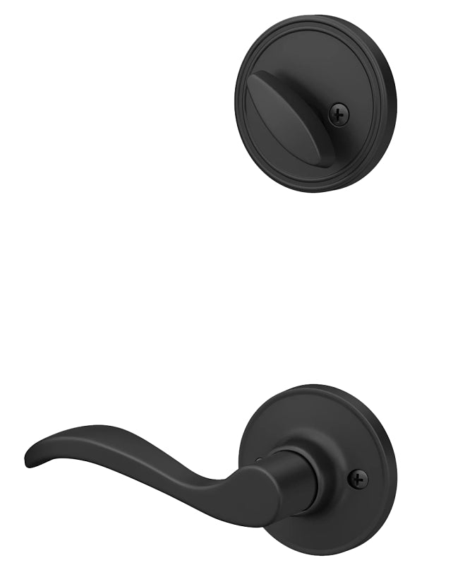 Schlage J Series JH59 SEV 622 RH Combination Lockset, Mechanical Lock, Lever Handle, Wave Design, Matte Black