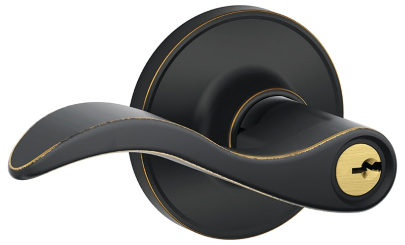 Schlage J Series J54 SEV 716 Entry Lever, Mechanical Lock, Aged Bronze, Metal, Residential, 3 Grade