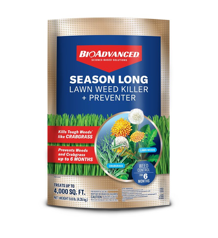 BioAdvanced 820059B Season Long Lawn Weed Killer and Preventer, Granular, Spreader Application, 10 lb