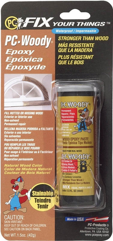 Protective Coating PC-WOODY 1.5OZ Epoxy Adhesive, White, Paste, 1.5 oz, Stick Pack