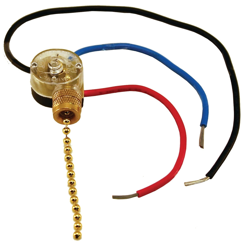 FA89 BRASS 3 WAY FAN SWITCH WI