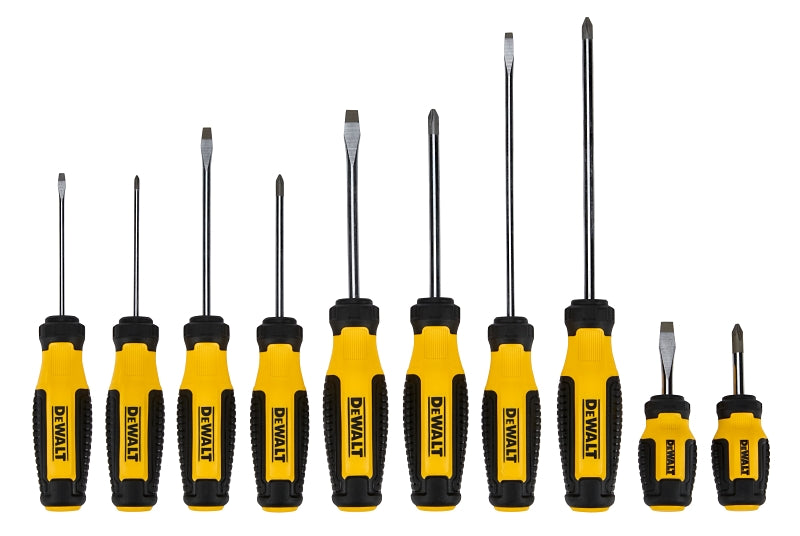 DeWALT DWHT65201 Screwdriver Set, 10-Piece, Bi-Material/Steel, Chrome-Plated