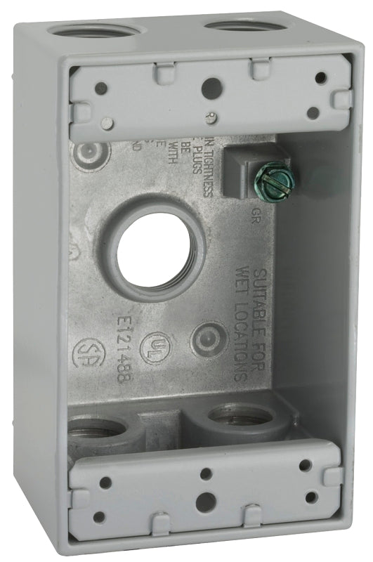 5322-0 WP BOX GRY 1G 5CT 1/2IN