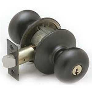 Schlage Plymouth Series F51A PLY716 Entry Knob, Knob Handle, Aged Bronze, Metal, C Keyway, Residential, 2 Grade