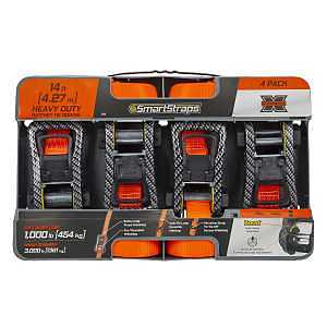 SmartStrap 249 Tie-Down, 1-1/4 in W, 14 ft L, Steel, Orange, 1000 lb