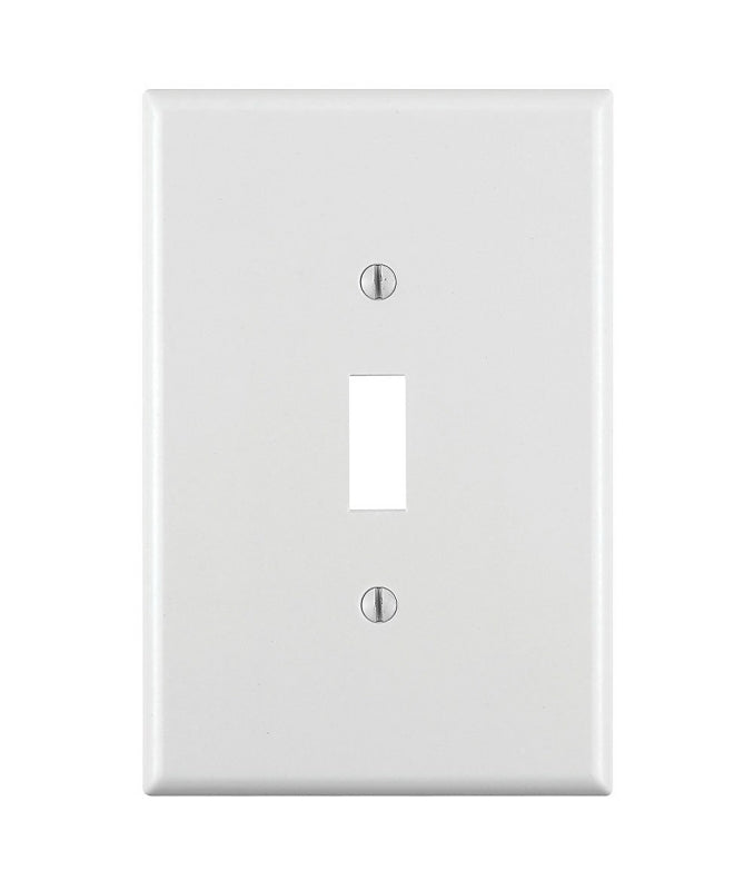 Leviton 88101 Wallplate, 3-1/2 in L, 5-1/4 in W, 1 -Gang, Thermoset Plastic, White, Smooth