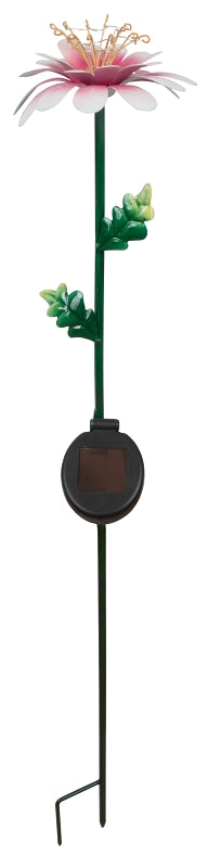 Boston Harbor Solar Stick Light, Ni-Mh Battery, AA Battery, 10-Lamp, LED Lamp, Metal/Plastic Fixture, Pink/White