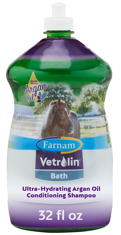 Farnam Vetrolin 100543873 Ultra-Hydrating Conditioning Shampoo, Liquid, Green, Pleasant, 32 oz Bottle