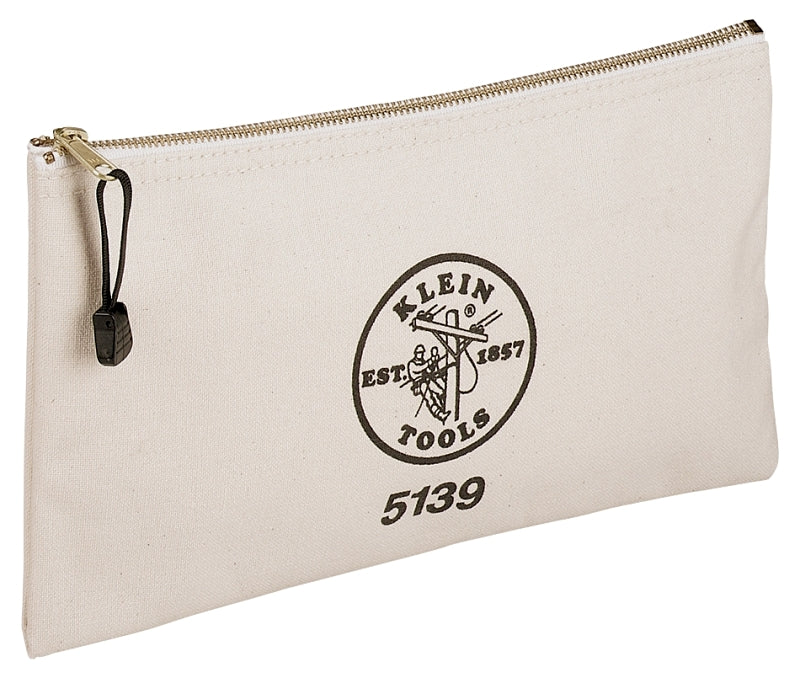 Klein Tools 5139 Canvas Bag, 4-1/4 in W, 7 in D, 12-1/4 in H, Cordura Ballistic Nylon, White
