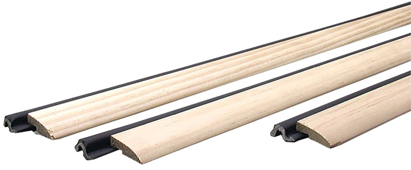 M-D 91884 Compression Weatherstrip, 84 in L, Foam/Wood, Brown/Primed Wood