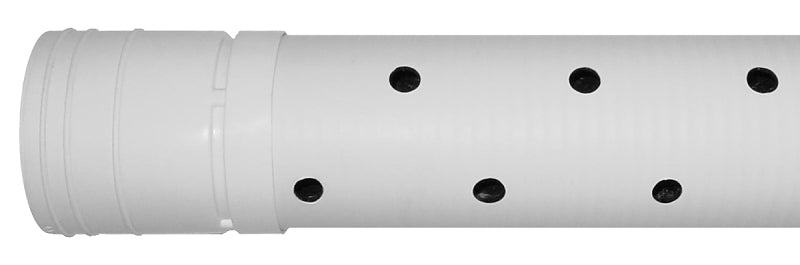 ADS 04520010 Triple-Wall Pipe, 4 in, 10 ft L, Bell x Spigot, White