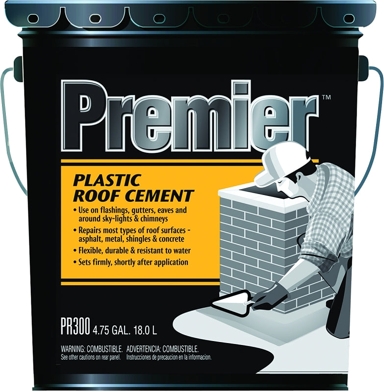 Henry PR300070 Plastic Roof Cement, Black, Liquid, Paste, 4.75 gal