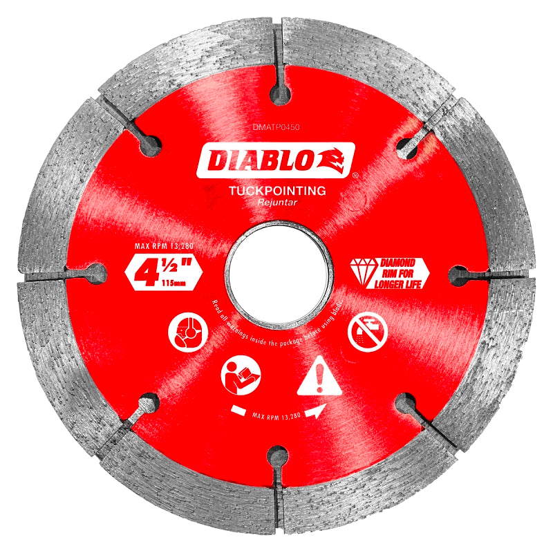 Diablo DMATP0450 Saw Blade, 4-1/2 in Dia, Segmented Rim, 1/PK
