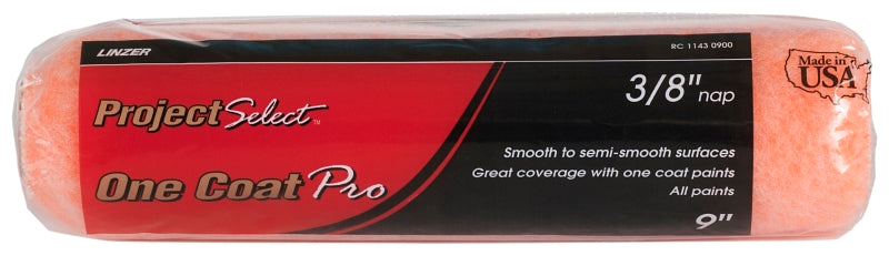 Linzer RC1143 Roller Cover, 3/8 in Thick Nap, 9 in L, Polyester Cover