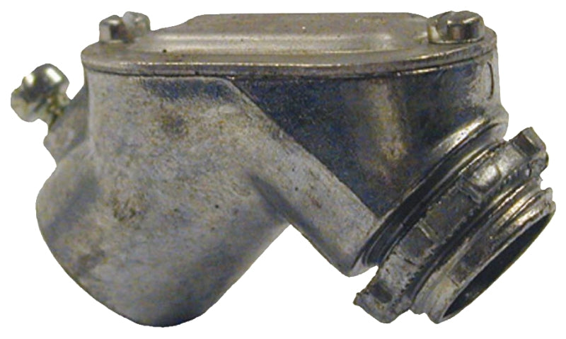 Hubbell PEEB050R1 Pull Elbow with Gasket, 90 deg Angle, 1/2 in, Zinc, Gray