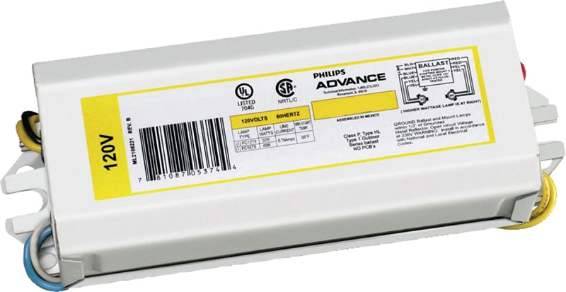 Philips Advance Magnetic NPF Series RLCS140TPWI Magnetic Ballast, 120 V, 28 W, 2-Lamp