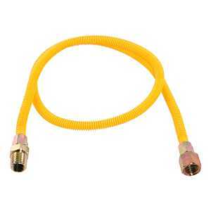 Eastman EZ-10 Series 10YE515048B Gas Connector, 1/2 in, FIP x MIP, 304 Stainless Steel, Epoxy-Coated, 48 in L, 12/BAG