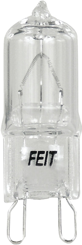 Feit Electric BPQ40/G9/CAN Halogen Bulb, 40 W, G9 Lamp Base, JCD T3 Lamp, 3000 K Color Temp, 2000 hr Average Life