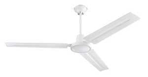 Westinghouse 7812700 Ceiling Fan, 3-Blade, White Blade, 56 in Sweep, Steel Blade, 5-Speed