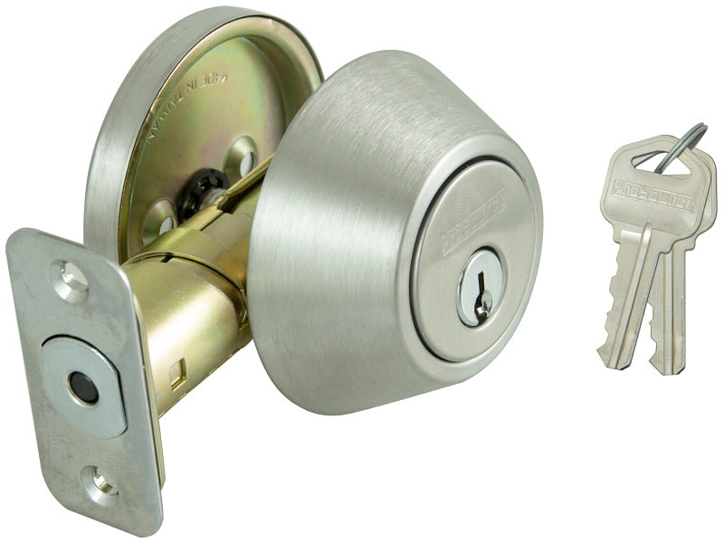 ProSource Signature Series D261-RU5B Deadbolt, 3 Grade, Stainless Steel, 2-3/8, 2-3/4 in Backset, KW1 Keyway