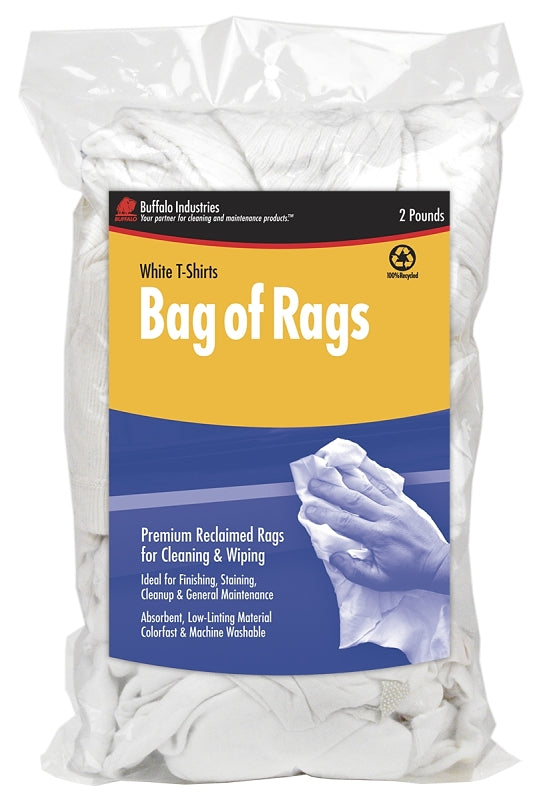 Buffalo 60317 Recycled Cloth Rag, White