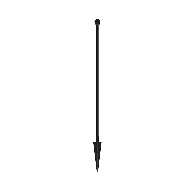 Nuvo Iron QFPST40 Post and Spike, 1 in W, 40 in Post, 11-3/4 in Spike H, Metal, Black, Painted