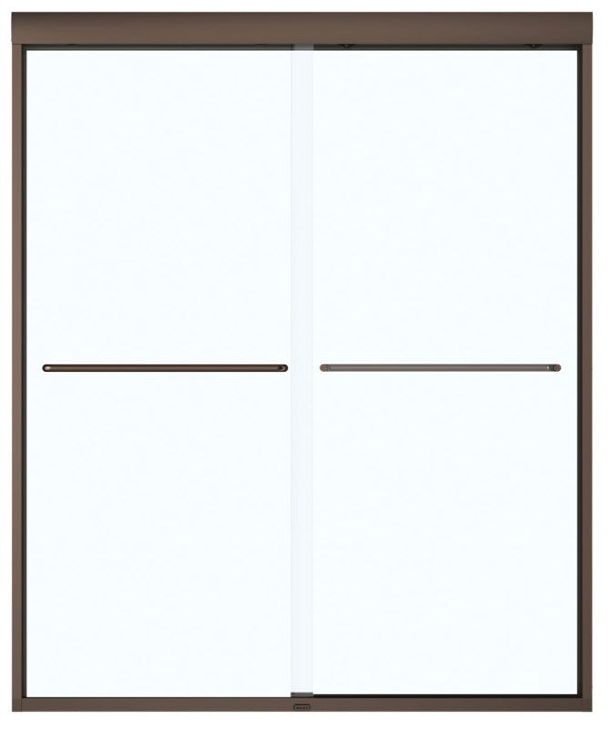 Maax Aura 135665-900-172 Shower Door, Clear Glass, Tempered Glass, Semi Frame, 2-Panel, Glass, 1/4 in Glass