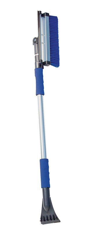 Rugg SC9040 Snowbrush/Scraper, Plastic/Polyester Blade, Aluminum Handle, Telescopic Handle, Black/Blue, 45 in OAL