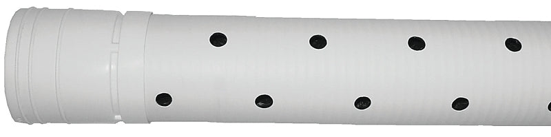 ADS 4520010 Triple-Wall Pipe, 4 in, 10 ft L, Bell x Spigot, White