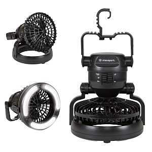 Stansport 450 Lantern and Fan Combo, 18-Lamp, LED Lamp, 40 Lumens Lumens, 240 hr Max Runtime, Black