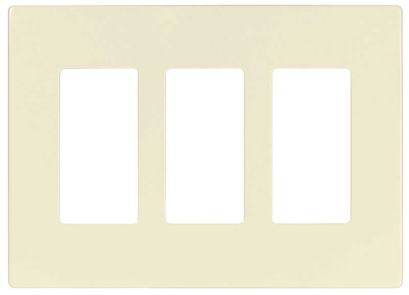 Eaton Cooper Wiring PJS PJS263LA Wallplate, 4.87 in L, 6-3/4 in W, 3 -Gang, Polycarbonate, Light Almond